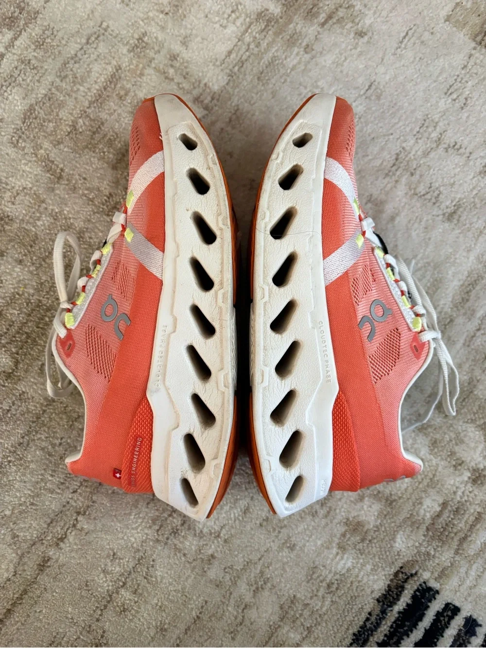 On Running Womens Cloudeclipse Flame/Ivory Orange Athletic Running Shoes